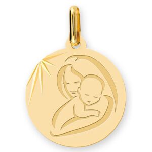 Orféva Médaille vierge à l'enfant moderne Or Jaune 9k