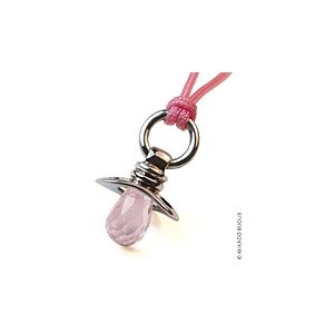 Pendentif Mikado tetine Dummy quartz rose