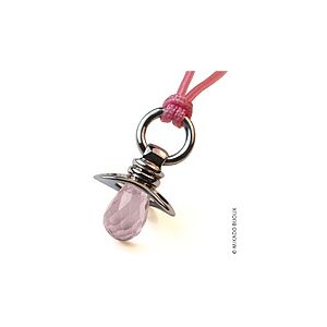 Pendentif Mikado tetine Dummy quartz rose