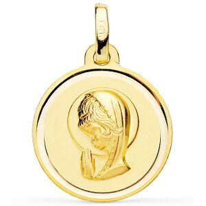 Orféva Médaille Vierge fille bord poli  en Or jaune