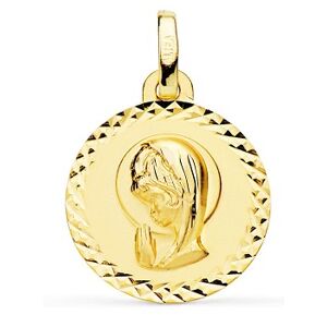Orféva Médaille Vierge fille ciselée en Or jaune