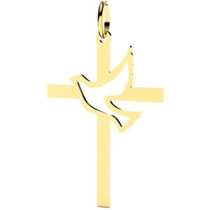 Orfeva Pendentif Croix et Colombe ajoure Or jaune 9k