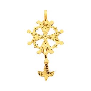 Orféva Pendentif Croix Huguenote travaillée (Or Jaune)