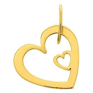 Orféva Pendentif double Coeur fil plat en or jaune