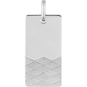 Orfeva Pendentif rectangle motifs effet visuel argent