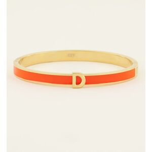 Bracelet jonc beigeà initiale My Jewellery Orange/Doré One size female - Publicité