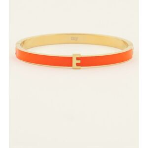 Bracelet jonc beigeà initiale My Jewellery Orange/Doré One size female - Publicité