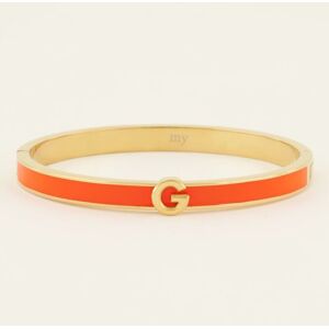 Bracelet jonc beigeà initiale My Jewellery Orange/Doré One size female - Publicité