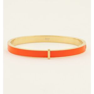 Bracelet jonc beigeà initiale My Jewellery Orange/Doré One size female - Publicité