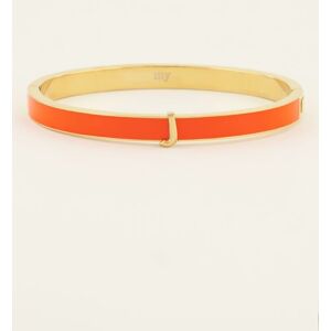 Bracelet jonc beigeà initiale My Jewellery Orange/Doré One size female - Publicité