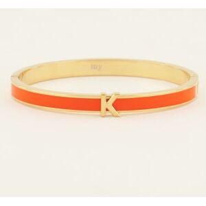 Bracelet jonc beigeà initiale My Jewellery Orange/Doré One size female - Publicité