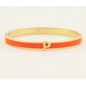 Bracelet jonc beigeà initiale My Jewellery Orange/Doré One size female - Publicité