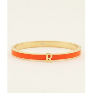 Bracelet jonc beigeà initiale My Jewellery Orange/Doré One size female - Publicité