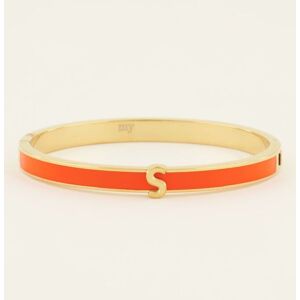 Bracelet jonc beigeà initiale My Jewellery Orange/Doré One size female - Publicité