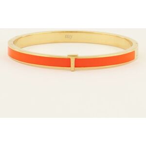 Bracelet jonc beigeà initiale My Jewellery Orange/Doré One size female - Publicité