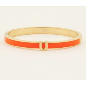 Bracelet jonc beigeà initiale My Jewellery Orange/Doré One size female - Publicité