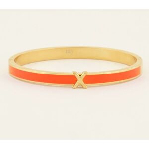 Bracelet jonc beigeà initiale My Jewellery Orange/Doré One size female - Publicité