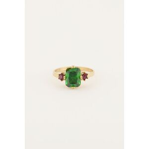 Bague tendance vintageà cristal vert My Jewellery Doré/Vert/Argenté One Size femme