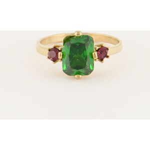 Bague tendance vintageà cristal vert My Jewellery Argenté/Doré 16 femme