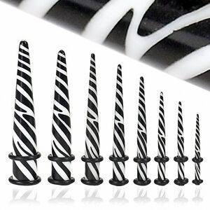 Piercing Street Piercing Ecarteur Acrylique Motif Zebre - Noir