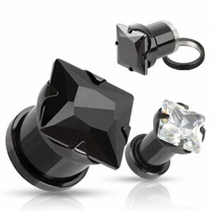 Piercing Street Piercing Tunnel Titanium Noir Strass Carre - Noir