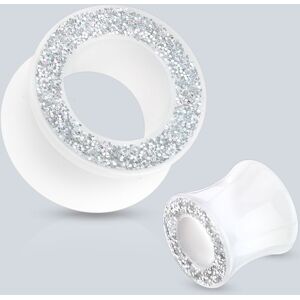 Piercing Street Piercing tunnel acrylique blanc paillettes - Blanc