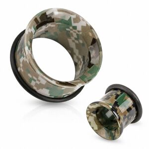 Piercing Street Piercing tunnel acrylique camouflage - Marron