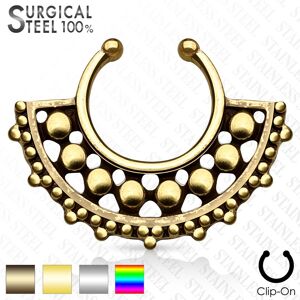 Piercing Street Faux piercing septum large eventail perles -