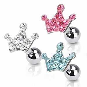 Piercing Street Piercing Oreille Cartilage Tragus Couronne Strass - Argente