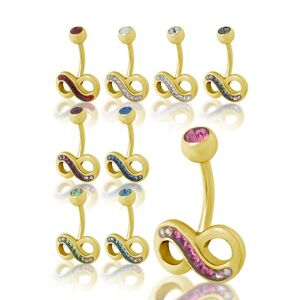 Piercing Street Piercing nombril Crystal Evolution Swarovski Dore Infini - Dore