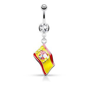 Piercing Street Piercing nombril Drapeau Espagne - Argente