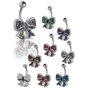 Piercing Street Piercing nombril Crystal Evolution Swarovski Noeud Ruban - Argente