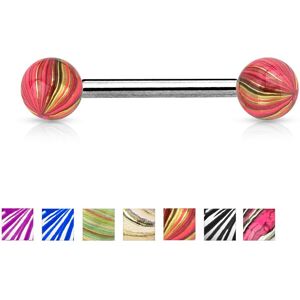 Piercing Street Piercing langue boules multicolores - Multicolore