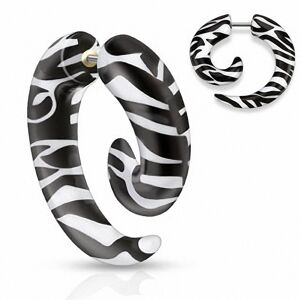 Piercing Street Piercing faux ecarteur spirale zebre -