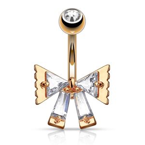 Piercing Street Piercing nombril ruban triangulaire or rose - Or Rose
