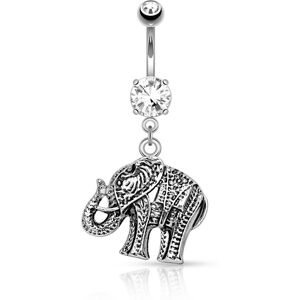 Piercing Street Piercing nombril avec pendentif elephant - Argente