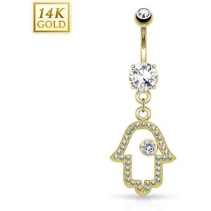 Piercing Street Piercing nombril Or jaune 14 carats Main de fatma - Dore