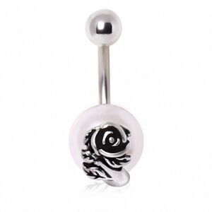 Piercing Street Piercing nombril perle rose - Argente