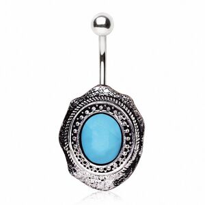 Piercing Street Piercing nombril broche turquoise - Argente