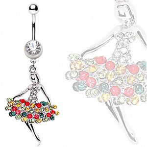 Piercing Street Piercing nombril ballerine strass - Argente