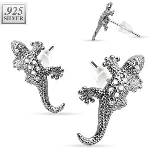 Piercing Street Paire boucles d'oreille argent lezard - Argente