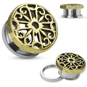 Piercing Street Piercing tunnel oreille coeurs tribal dore - Dore