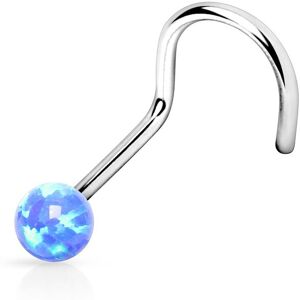 Piercing Street Piercing nez tige tire-bouchon opale bleue - Argente