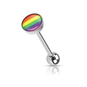 Piercing Street Piercing langue LGBT drapeau - Argente