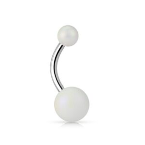 Piercing Street Piercing nombril finition perlee blanc - Blanc