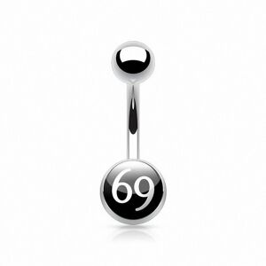 Piercing Street Piercing nombril 69 fond noir - Argente