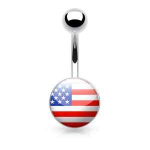 Piercing Street Piercing nombril logo drapeau americain - Argente
