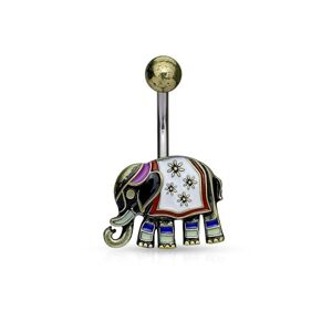 Piercing Street Piercing nombril elephant antique dore - Argente