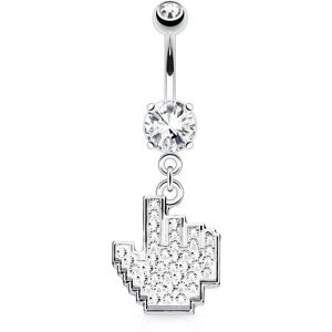 Piercing Street Piercing nombril bouton Like strass blancs - Argente