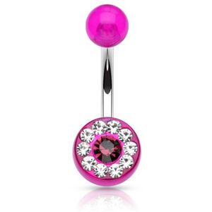 Piercing Street Piercing nombril acrylique gemmes violet - Argente